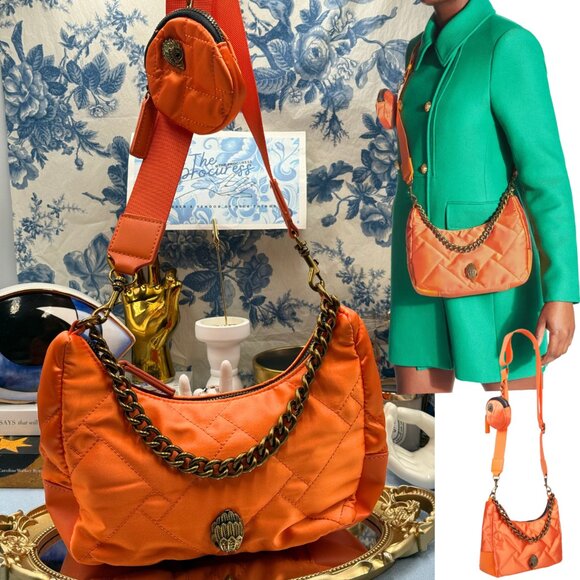 🆕 KURT GEIGER LONDON 🧿 NWOT Recycled Nylon Multi Crossbody Bag, Bright Orange - Picture 1 of 13